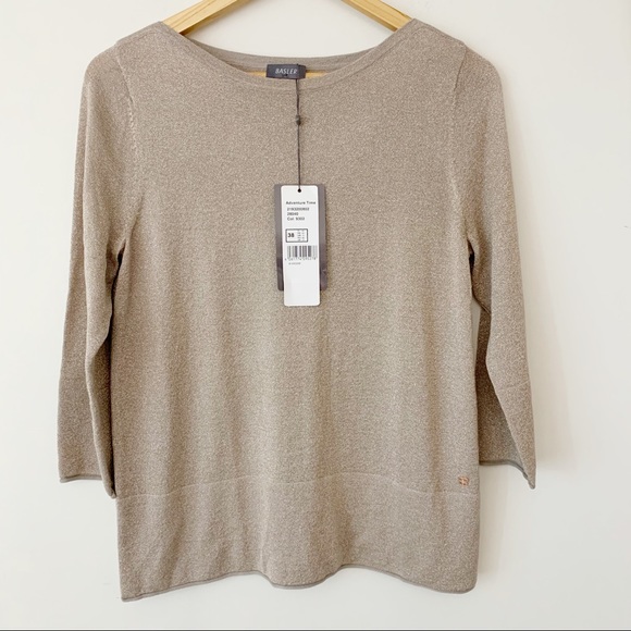 Basler Metallic Boatneck Sweater Taupe - Picture 1 of 6